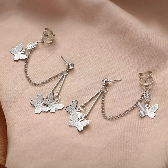 2/$29 Butterfly Ear Clip Tassle Earrings - Picture 3 of 5